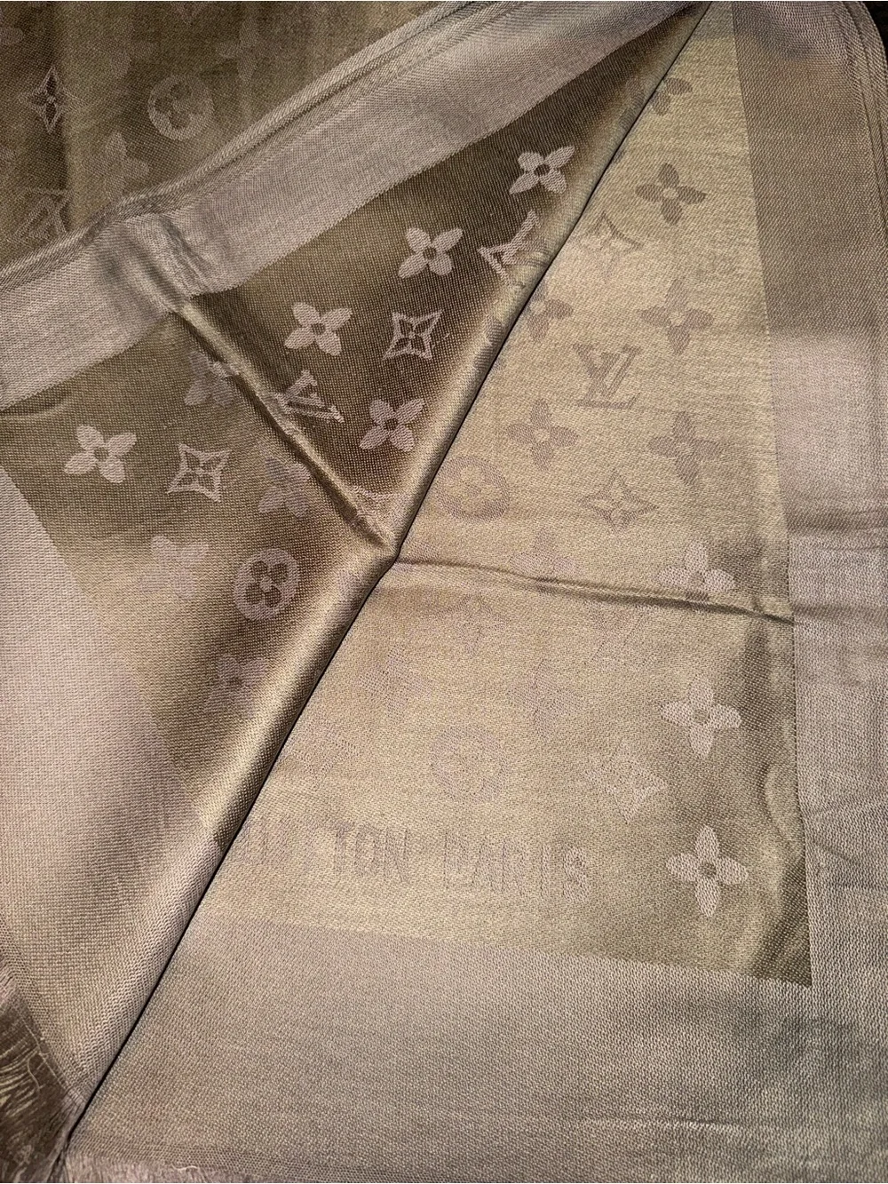 Tan/Tan Reversible Silk & Cashmere Fashion Scarf/Wrap- NWT